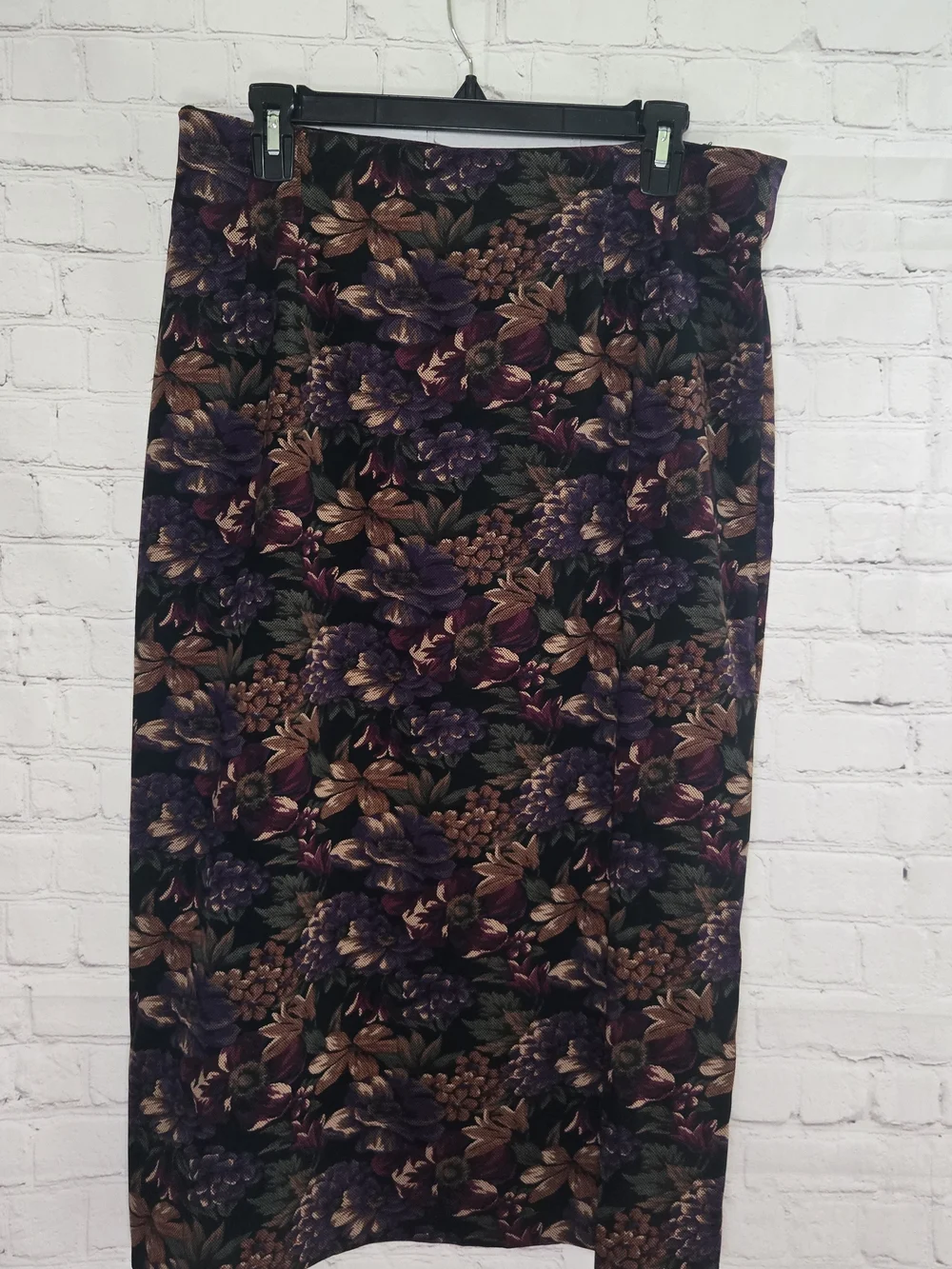 vintage Brigss fall Jewel Tone Floral Skirt Sz 14 Whimsigoth Witchy CottageCore